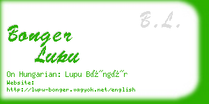 bonger lupu business card
